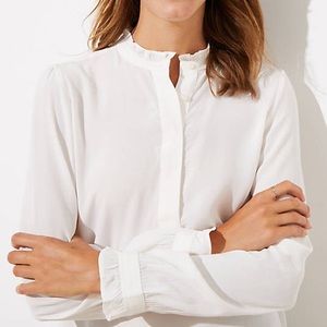 ANN TAYLOR LOFT Ruffle Utility Blouse